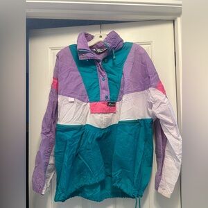 VINTAGE!! Kaos Teal, Lavender & Pink Colorblock Pullover